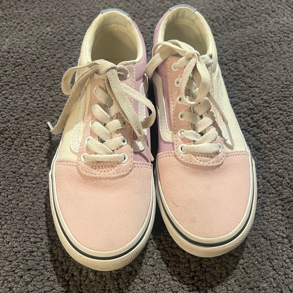 Little Girls multicolor Vans size 1.  Like new!